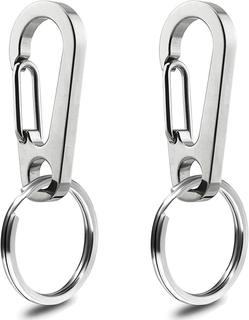 IVIA Dog Tag Clips, 2 Pack, 304 Stainless Steel Quick Clip with Rings for Small Pet Collars and Harnesses