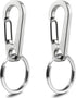 IVIA Dog Tag Clips, 2 Pack, 304 Stainless Steel Quick Clip with Rings for Small Pet Collars and Harnesses