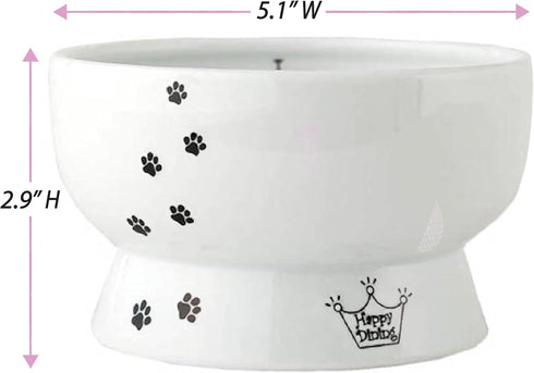 Necoichi Raised Cat Water Bowl, Elevated, with Measurement Lines, Dishwasher and Microwave Safe, No.1 seller in Japan! (Cat, Regular)