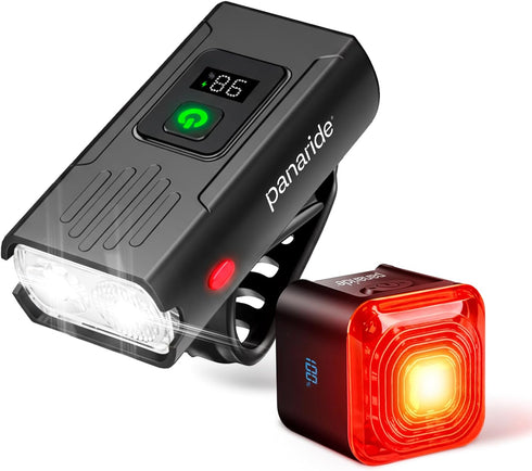 panaride Smart Bike Lights Front and Back, R15 Kit, USB C Rechargeable with