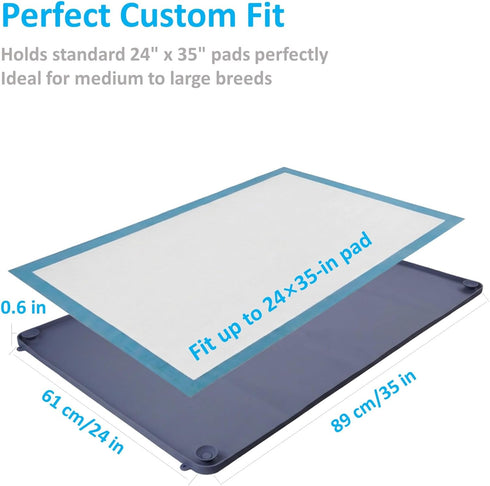 Generic 2-in-1 24x35 Silicone Dog Pee Pad Holder Tray, Large - Non-Slip Potty Training Tray for Medium & Large Dogs