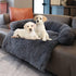 Tinaco Luxurious Calming Dog/Cat Bed Mats, Washable Removable Couch Cover, Plush Long Fur Mat for Pets (Dark Gray, L)