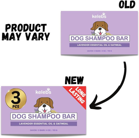 Dog Shampoo for Allergies and Itching - All Natural Dog Soap Bar with Lavender Oil & Oatmeal, 3PCS