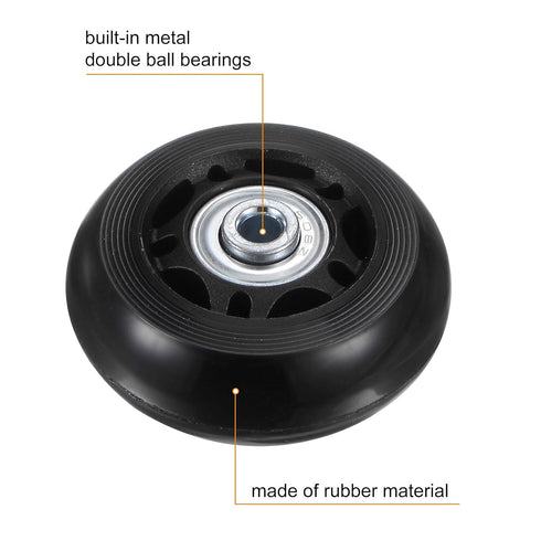 uxcell Replacement Luggage Wheels 60x24mm, Suitcase Wheel Repair Kit with 2 PU Bearing Wheels & Washers