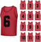 12 Pack1-12 Numbered Pinnies/Soccer Training Bibs/Basketball Jerseys for Kids,Youth and Adults