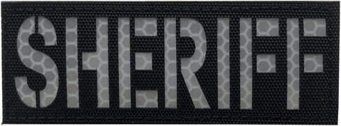 Reflective Laser Cut Sheriff Patch Small 4x1.4 inch Subdued Black for Tactical Vest Bags Backpacks