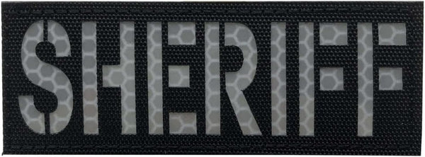 Reflective Laser Cut Sheriff Patch Small 4x1.4 inch Subdued Black for Tactical Vest Bags Backpacks