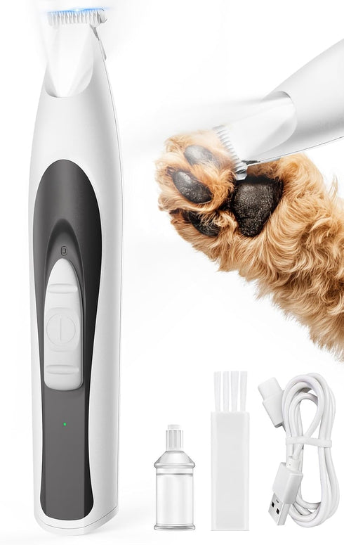 Trimmer 2-Speed Trimmer oneisall Low-Noise Dog Paw with LED Light and Upgraded Dog Paw Silver