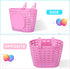 Girls Bike Basket, Front Handlebar Bicycle Basket with Bike Horn, Wheel Beads, Stickers, Streamers Kit