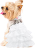 Dog Wedding Dress Bride Outfit, Pearl Necklace and Rose Pet Princess Dress for Puppy Dog Cat (Large)