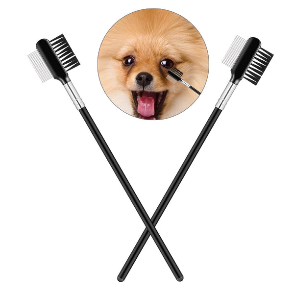 Dog Eye Comb, Cuteabc Tear Stain Comb for Small Dogs, Double-Headed Combs for Removing Crust and Mucus