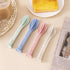 Generic 3PCS Set 3 1 Wheat Straw Cutlery, Reusable Utensils Portable Travel in Spoon Fork Knife Tableware