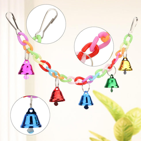 Hypeety Hamster Parrot Hanging Ladder Bridge Cage Swing, Acrylic Chew Perch with Metal Bell