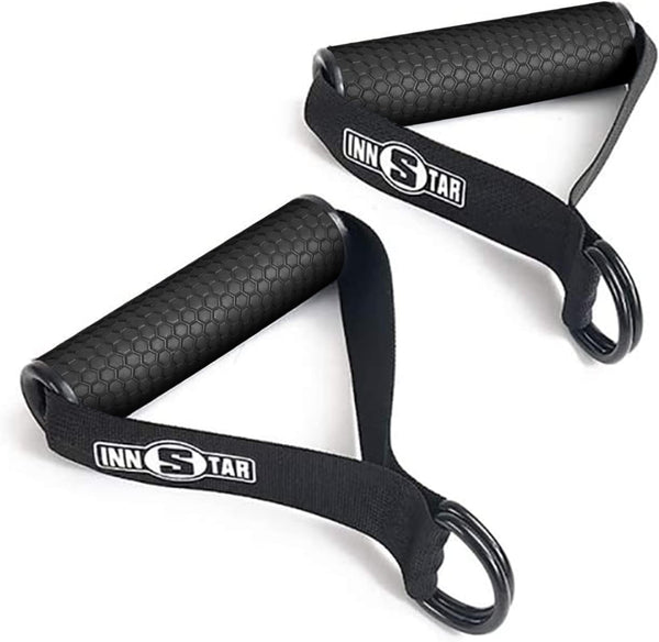INNSTAR Upgraded Heavy Duty Exercise Handles, Resistance Bands Handles with Solid ABS Core Grips