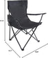 YSSOA XL Portable Black Folding Camping Chair with Armrest