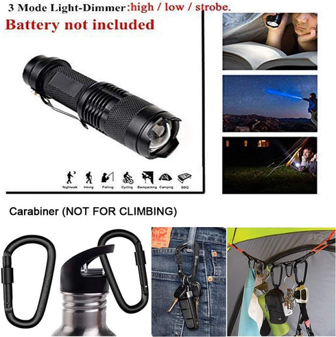 XUANLAN Emergency Survival Kit, Outdoor Gear Tool with Bracelet, Fire Starter, Whistle, Water Bottle Clip