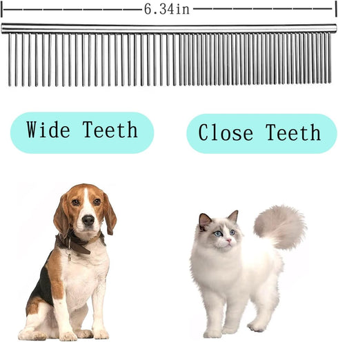 YLEECH 5 1 4CR Professional in Dog Grooming Scissors Kit with Safety Round Tips, Sharp Heavy Duty Stainless Steel Pet