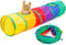 iCAGY Cat Tunnel for Indoor Cats - Interactive Rabbit Tunnel Toys, Crinkle Pop Up Rainbow, 45" for Kittens and Puppies