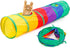 iCAGY Cat Tunnel for Indoor Cats - Interactive Rabbit Tunnel Toys, Crinkle Pop Up Rainbow, 45" for Kittens and Puppies