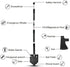 iunio Survival Shovel Axe Kit, Camping Multitool Folding Pickaxe with Hard Carrying Case for Outdoor Emergency