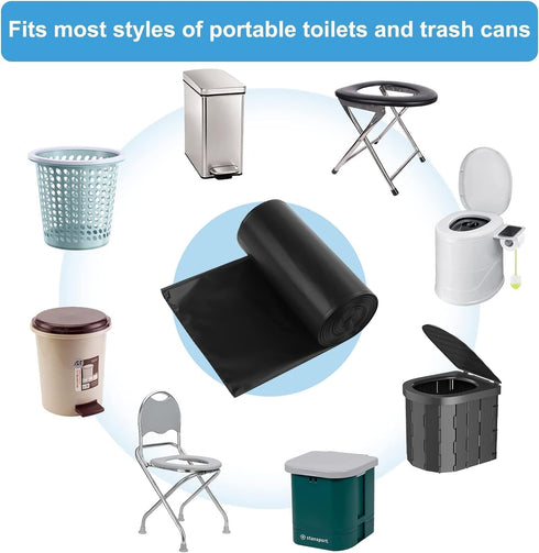 100 8 Pcs Portable Camping Toilet Bags, Biodegradable Porta Potty Bucket Toilet Bags, Gallon Compostable Thickened