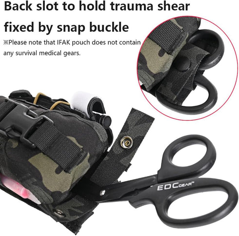 SABADO Tactical Blow Out Medical Pouch - Bleeder Emergency First Aid Kit MOLLE Clip Trauma Shears Holder