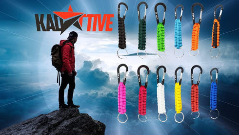 Paracord Keychain with Carabiner, 2Pcs Carabiner Keychain for Backpack, Survival, Camping, Men