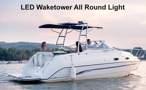 LED Waketower 360 Degree White Boat Tower Light, Anchor Light, Bimini Light, DC 10-30V