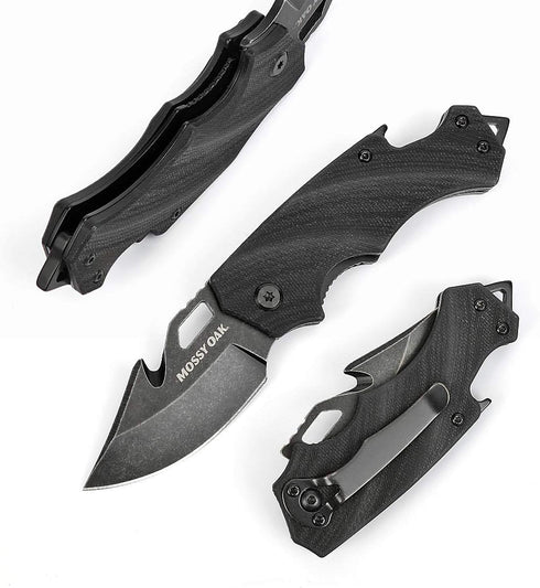 Mossy Oak Mini Folding Pocket Knife - 2.5-inch Stainless Steel Drop Point Blade with G10 Handle, EDC Tool