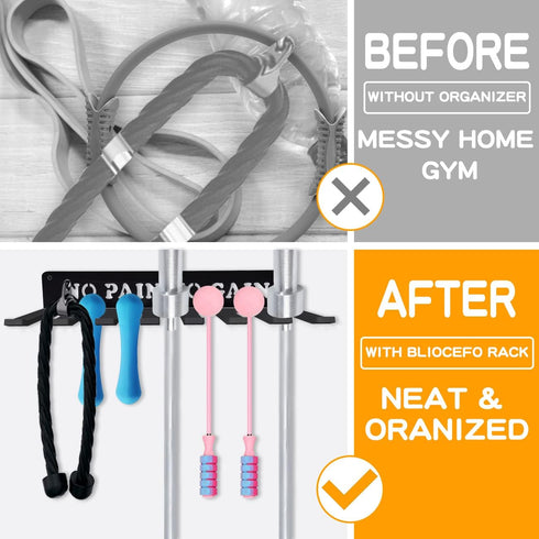 Gym Home Rack, 8 Hook Heavy-Duty Wall-mounted Organizer, Multi-Purpose Workout Gear Storage for Fitness