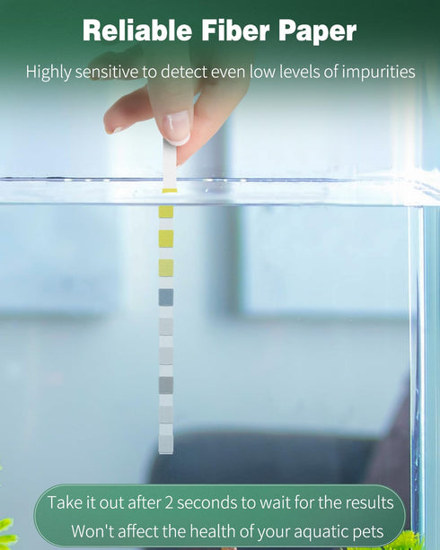 Pawfly 9 in 1 Aquarium Test Kit, Fish Tank Test Strips for pH, Chlorine, Nitrate, Nitrite, and More.