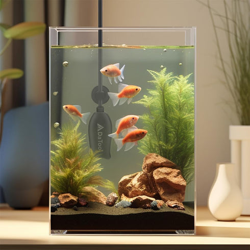 Super Mini Aquarium Heater, 6 Watts Small Fish Tank Flat Heater with Free Thermometer Strip, Submersible Slim Betta