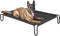 pettycare Elevated Outdoor Dog Bed, Raised Dog Cot for Large Dogs, Waterproof Cooling Bed with Breathable Mesh, Black,