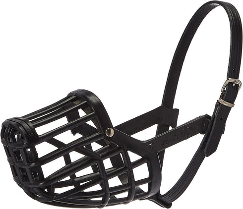 Leather Brothers Italian Basket Dog Muzzle, Adjustable Fit, Comfortable Design, Training, Black, Size 7