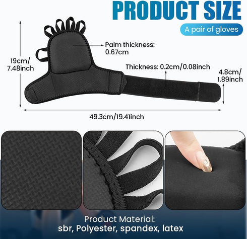 Trivolein Workout Gloves for Men & Women, Wrist Wraps for Weightlifting Fingerless Gym Gloves with Wrist Support