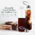 24oz Pack 4 Kitchen Lux Glass Water Bottles of Nylon Protective Sleeves, Airtight Screw Top Lids, Portable Carrying