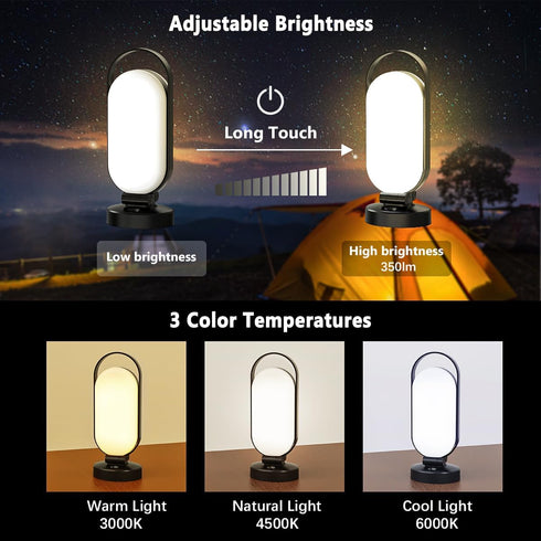 Hapfish Rechargeable Solar Camping Lantern, 5000mAh LED Lights, Waterproof Dimmable Camping Essentials
