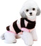 Dog Winter Warm Clothing Striped Vest with Cute Little Bear Pattern Plush Sweater (Black Pink, Medium)