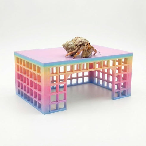 Pertlle Hermit Crab Climbing Hideout, Stackable Grid Cave Shelter for Hermit Crabs &