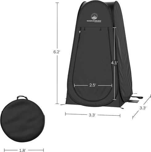 3.3 3.3 6.2ft, Wakeman Pop Up Changing Tent, x x Camping Shower Tent for Portable Toilet Stall or Dressing Room