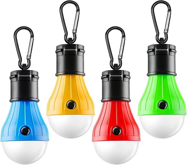 FLY2SKY Portable Tent Lamp, 4 Packs LED Lights with Clip Hook for Camping, Emergency, and Outage