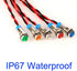 Gebildet 10pcs 6mm 1/4" 12-24V AC/DC LED Metal Indicator Light Waterproof Signal Lamp Pilot Dash Directional Car Truck