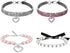 Rhinestones Dog Collar and Pearl Necklace Set, Adjustable Bling Full Diamond Crystal Collar for Small Girls, Cats,