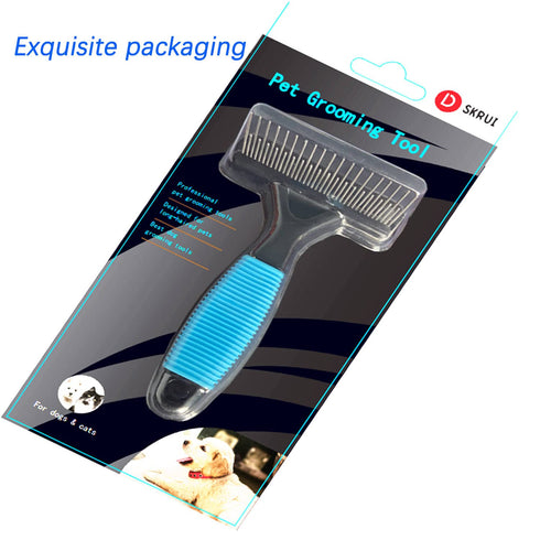 Undercoat Rake for Dogs - Safe Dematting Comb for Medium to Long Undercoats, Easy Mats & Tangles Removing