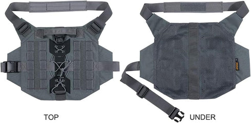 EXCELLENT ELITE SPANKER Tactical Military Dog Harness, Adjustable No-Pull Training Vest with Handle (Gry-S)