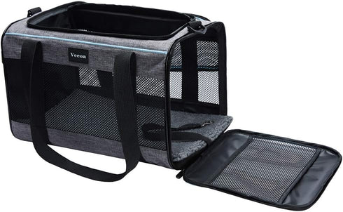 Cat and Dog Carrier for Pets Up to 16 Lbs, Soft-Sided Travel Bag, 17.5x11x11 Inches
