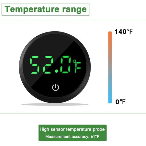 1 2pack Aquarium Thermometer Digital Fish Tank Thermometer Led Display Fish Tank Temperature Gauge Accurate Thermometer
