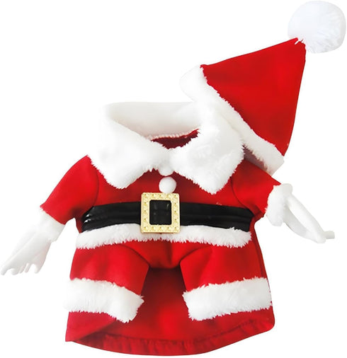 NACOCO Pet Christmas Costumes Dog Suit with Cap, Santa Claus Suit for Dogs and Cats (Red, XL)