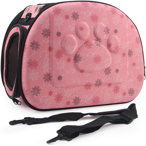 Lofik inch Travel Outdoor Portable Folding Pet Dog Carrier Cat Carrier Pet Travel Bag Pet Breathable Tote Pink