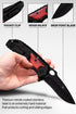 Pocket Knife - Tactical Spring Assisted Folding Knife, EDC Camping Gear for Men, Wood Handle, Sharp Blade - Father's